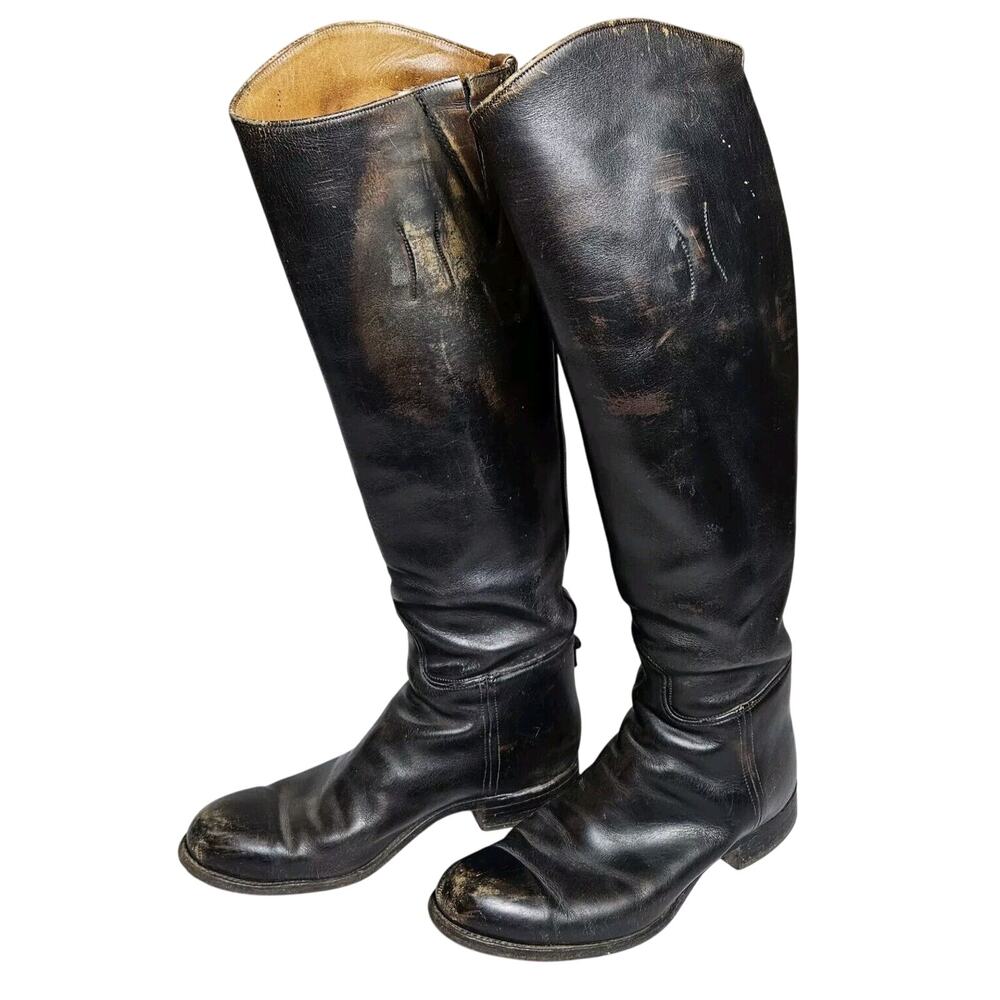 Dehner Leather Riding Boots Womens 10 Stock Dress Equestrian Show Vtg NARROW